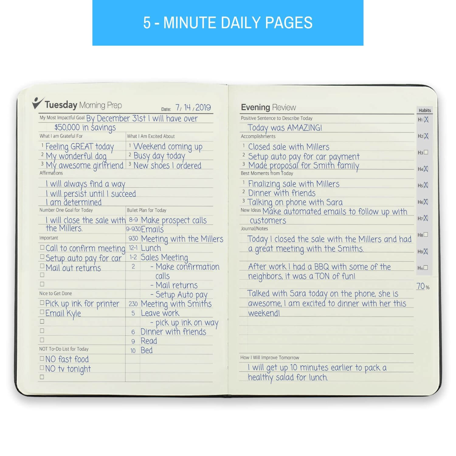 Goal Crazy 90-Day Undated Planner & Journal.
